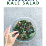 Blueberry kale salad with text overlay
