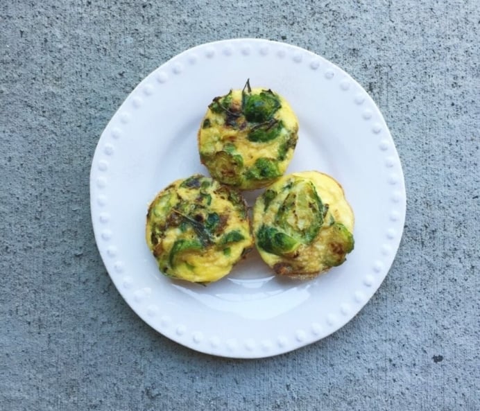 Healthy meal prep Sweet Potato, Brussel Sprout and Sausage Muffins