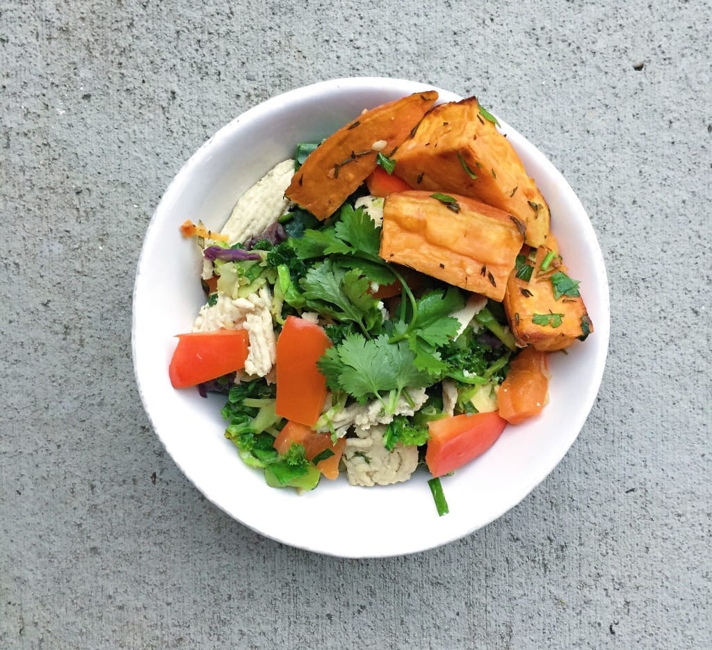 Easy, 4 Ingredient Dinner {sweet potatoes, brussel sprouts, turkey and