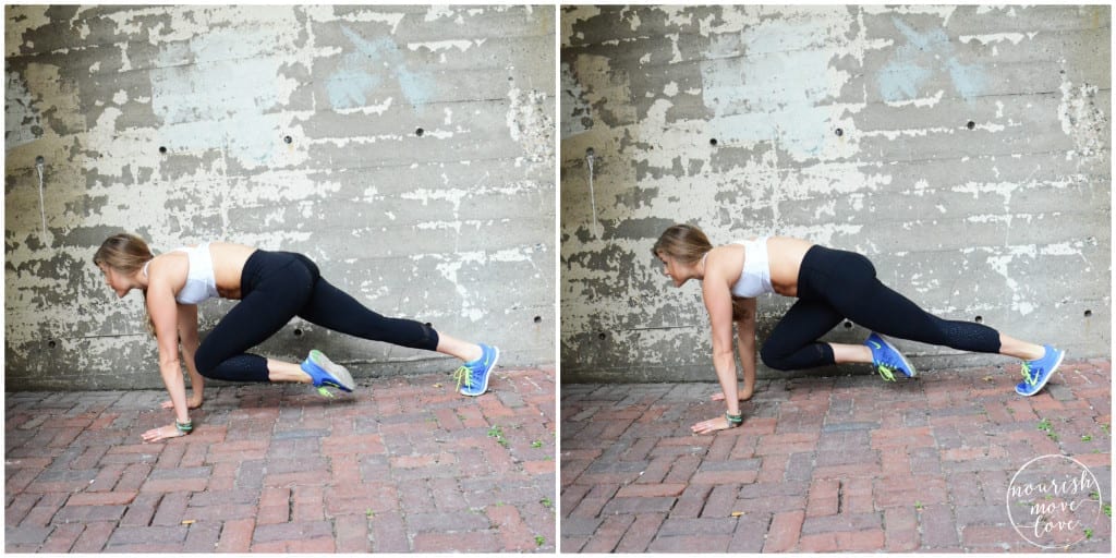 bodyweight calorie burner 5 exercises you can do in 10 minutes or less - mountain climbers - www.nourishmovelove.com