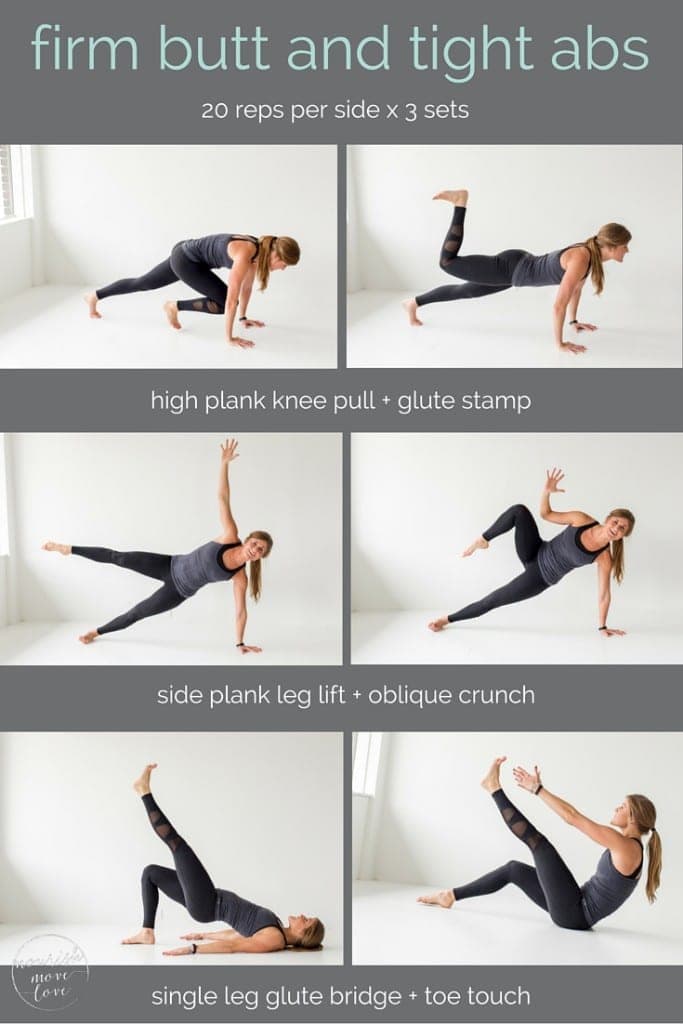 firm butt and tight abs - pin this workout -- www.nourishmovelove.com