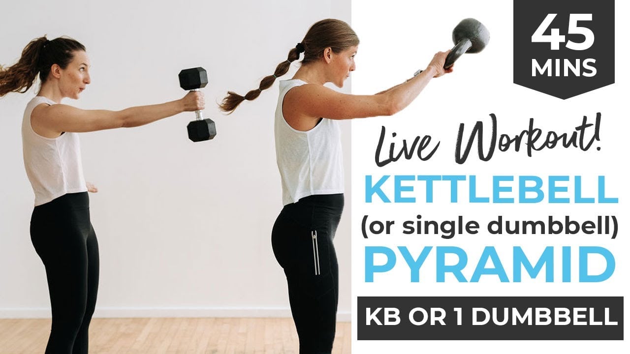 7 BEST Kettlebell Exercises for Women (45-Minute HIIT PYRAMID)
