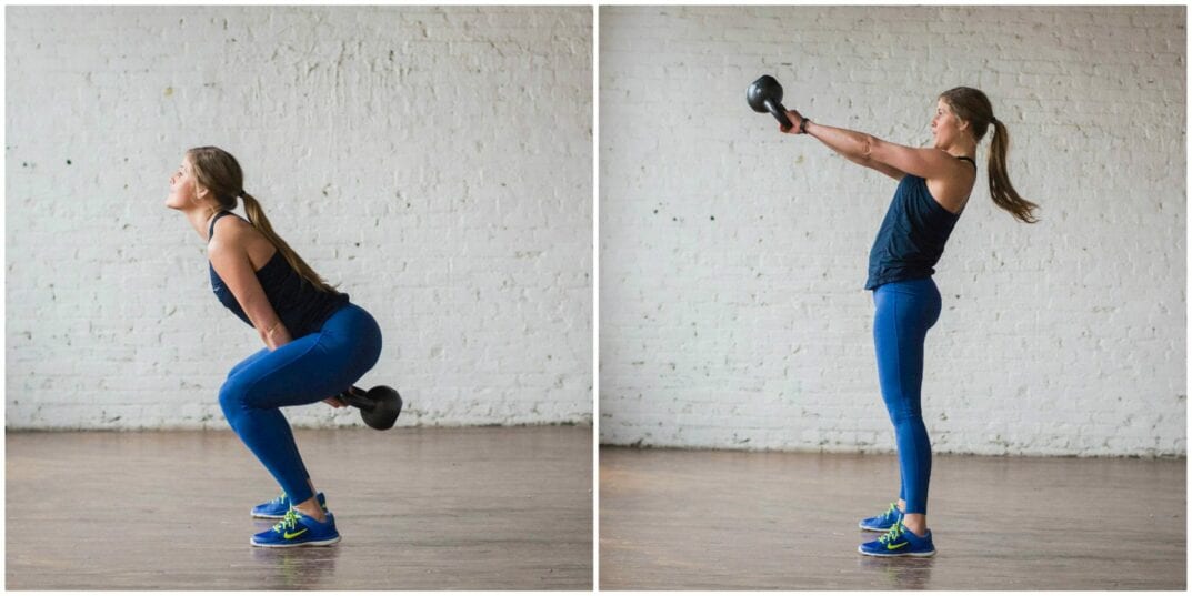 7 calorie torching kettlebell moves + hiit workout | torch calories while simultaneously strengthening your entire body with this killer kettlebell workout. do it reps + sets style or amrap style; either way it's an effective, high intensity 20-minute workout! | www.nourishmovelove.com