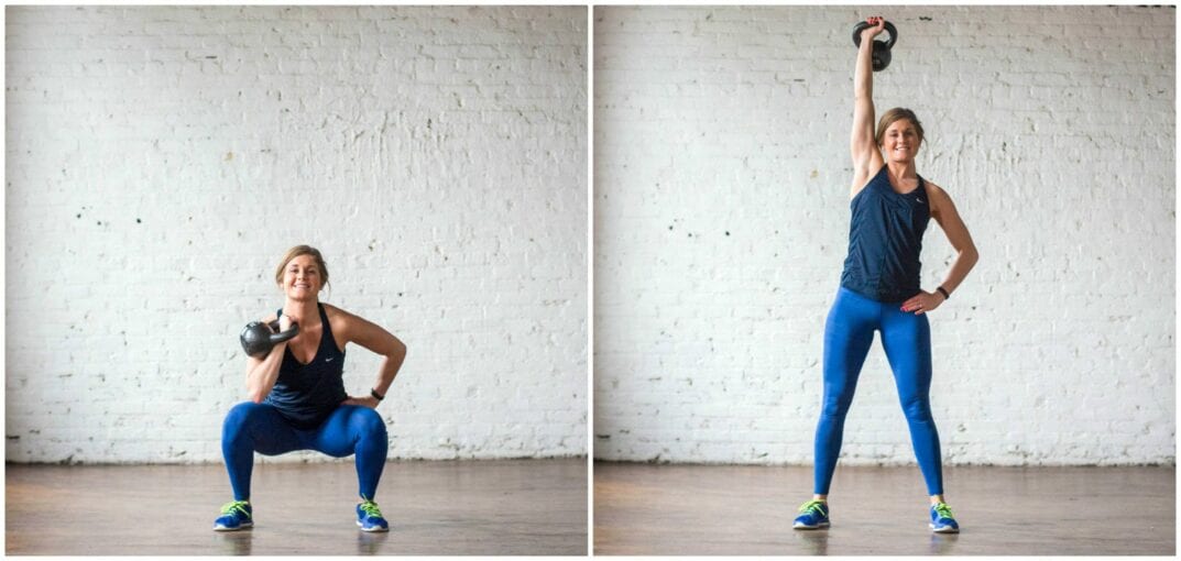 how to do a squat + overhead press
