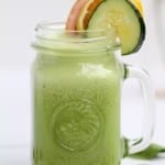 grapefruit ginger citrus green smoothie {low sugar + vegan}