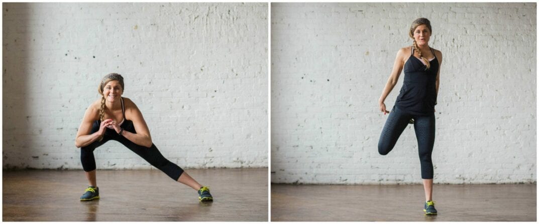 Hammer curl single leg lunge