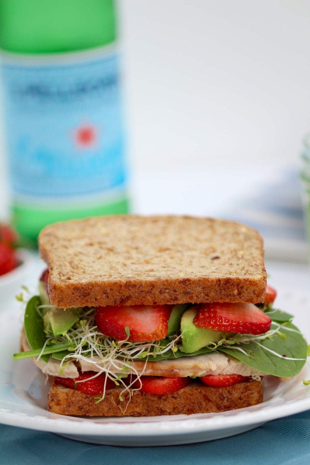 healthy lunch: strawberry spinach sandwich + salad | two healthy lunch recipes that can be tossed together in 10 minutes or less; both the strawberry spinach sandwich and salad can feed a small crowd or pack up nicely for lunches and picnics! | www.nourishmovelove.com