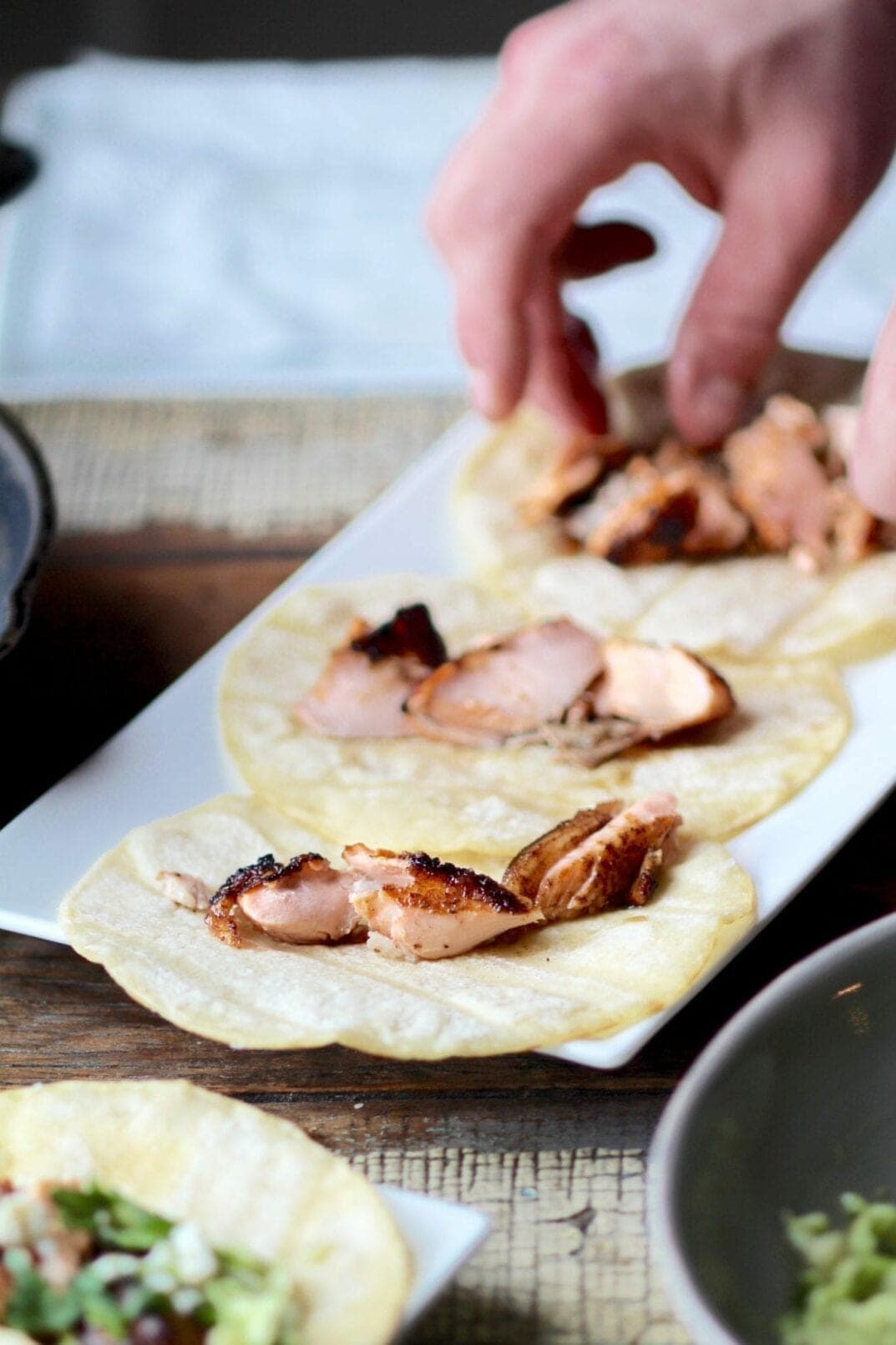 blackened salmon tacos