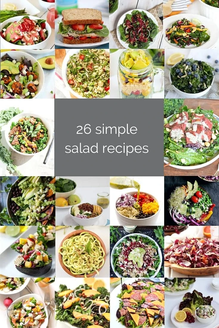26 simple salad recipes | make these simple salad recipes a lunchtime feast or dinner side; either way you toss it these crisp combos make eating greens delicious and easy! | www.nourishmovelove.com