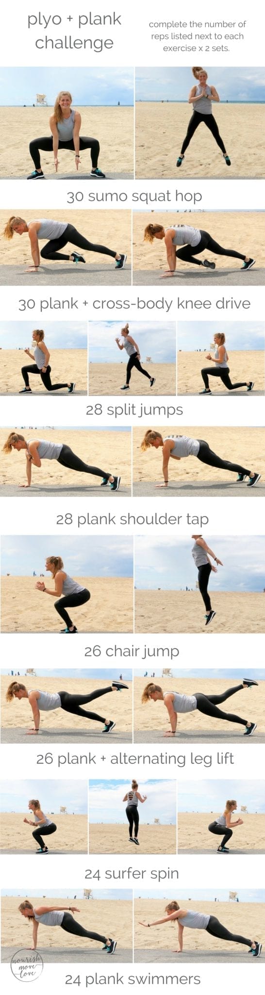 plank + plyo bodyweight workout | the most challenging planks + plyos workout; burn calories, build explosive strength, and seriously tone your torso using just your bodyweight. | www.nourishmovelove.com