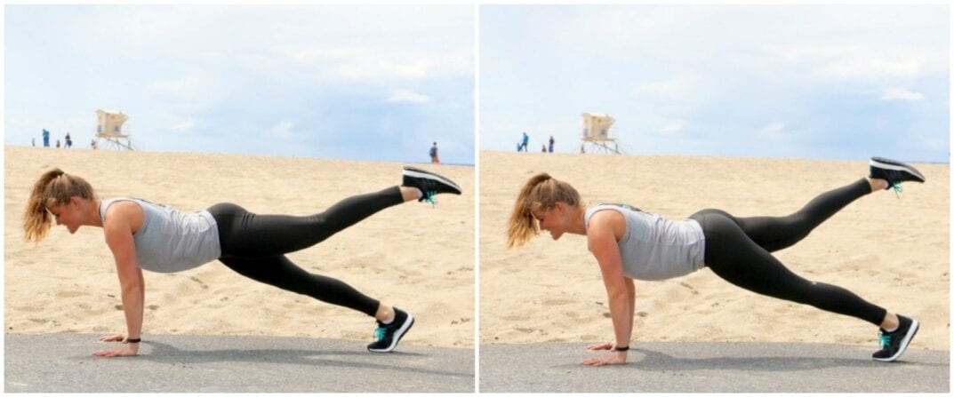 plank + alternating leg lifts