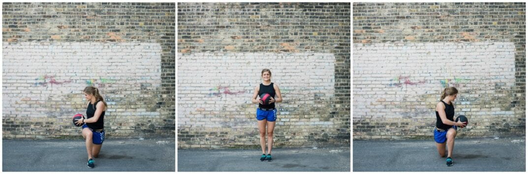 alternating lunge and twist