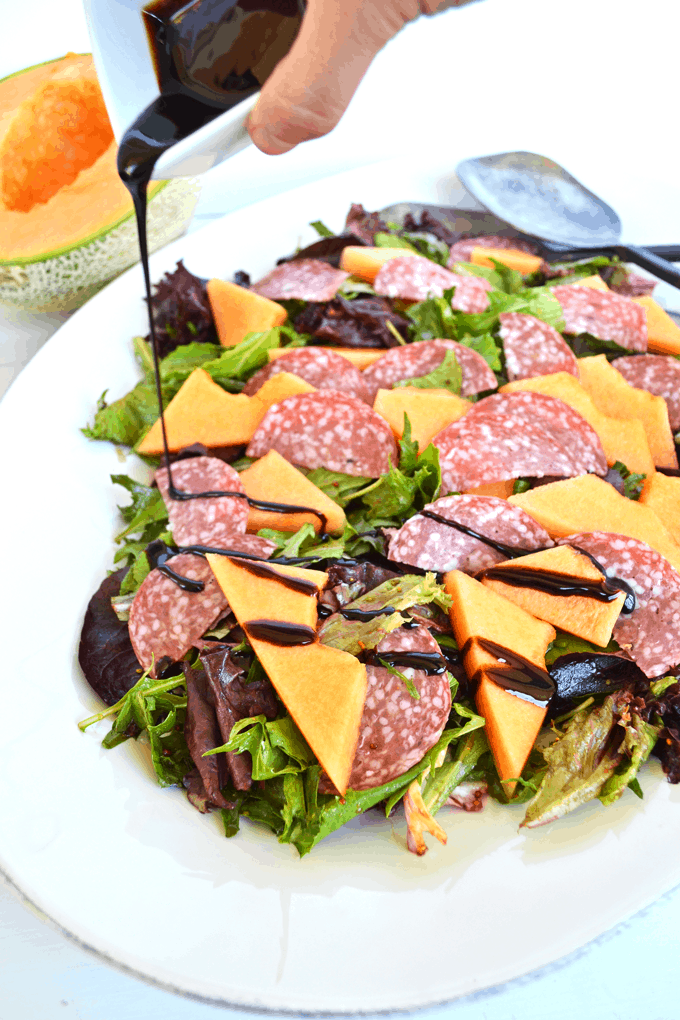 Cantaloupe & Salami Salad