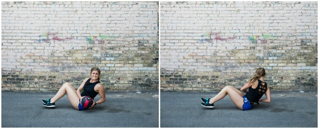 medicine ball twists
