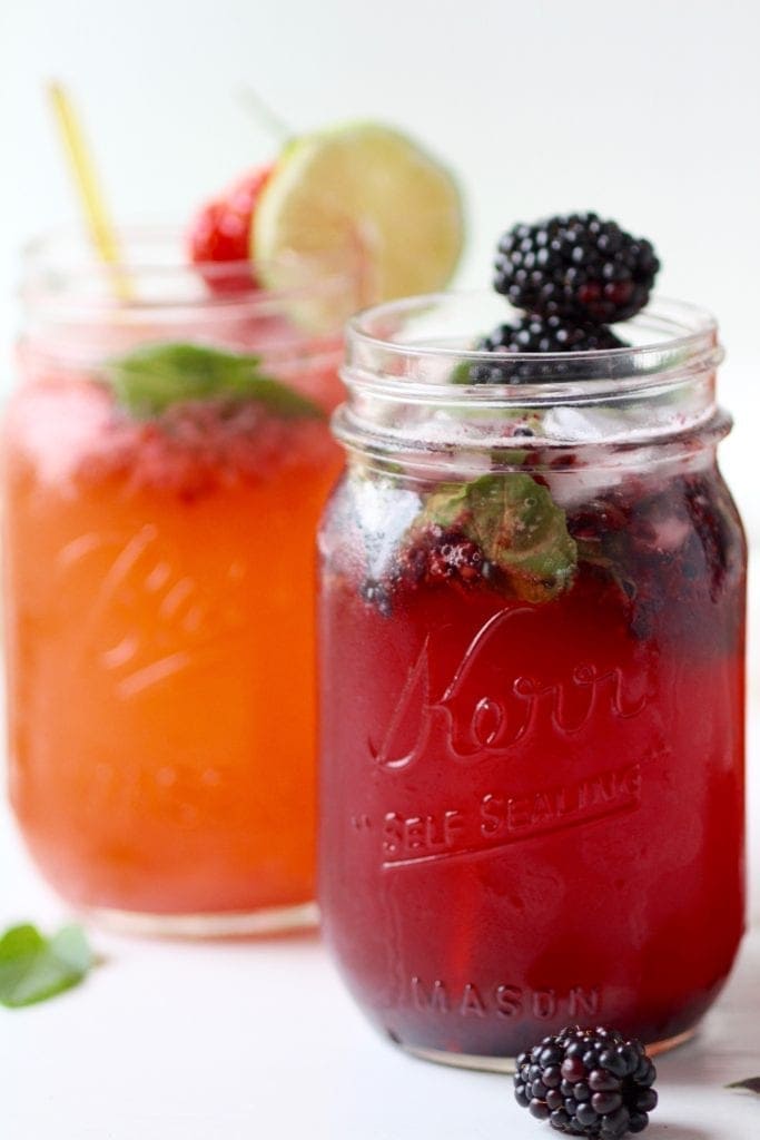 blackberry basil kombucha cocktail nourish move love