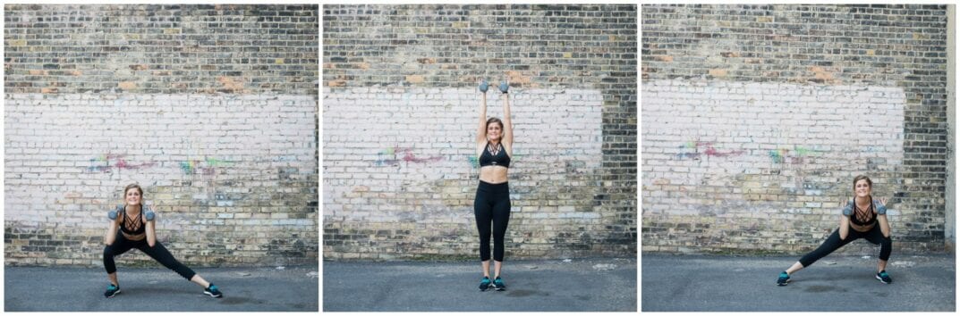 Alternating Lateral Lunge with Overhead Press