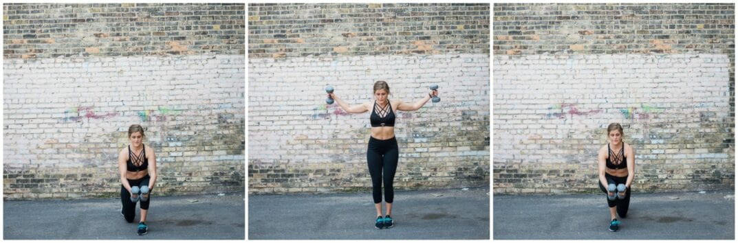 reverse lunge with back fly