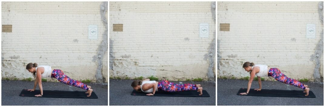 staggered push ups