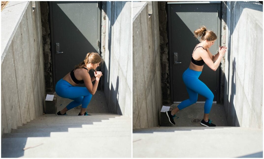stair lunge jumps