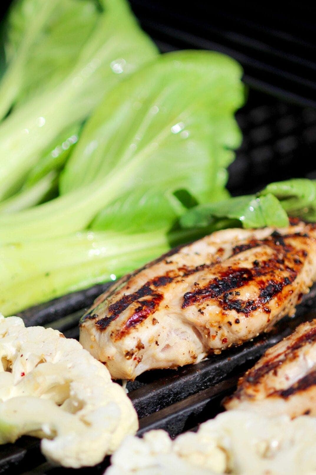 grilled bok choy + sesame chicken dinner nourish move love