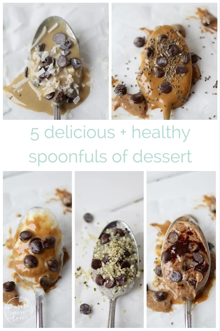 5 delicious and healthy spoonfuls of dessert | 5 delicious and healthy ways to satisfy that post-meal sweet tooth, because sometimes all you need is just one spoonful of dessert! | www.nourishmovelove.com