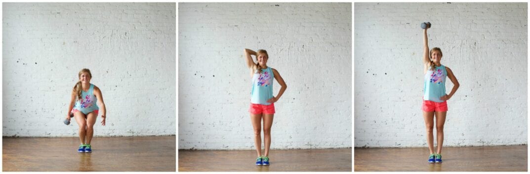 suitcase swing + overhead tricep extension