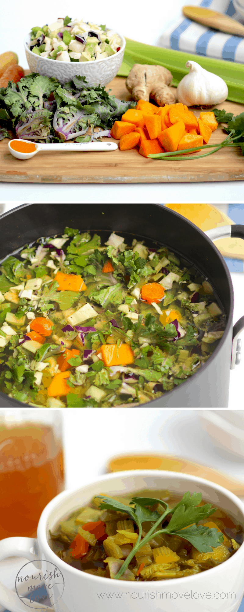 slow cooker detox vegetable soup + broth nourish move love