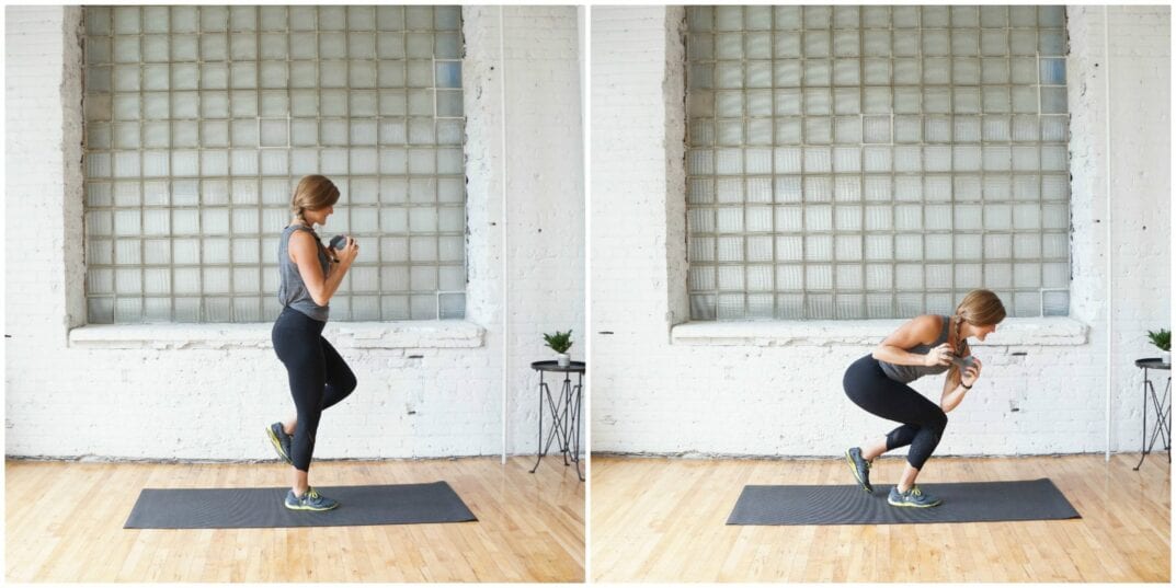 single leg squat and crunch