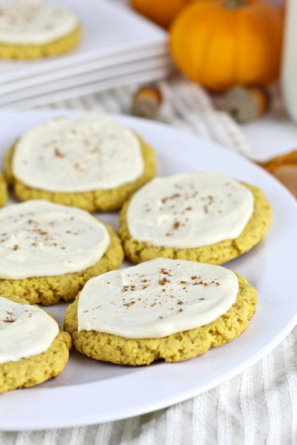 pumpkin cookies with cream cheese frosting