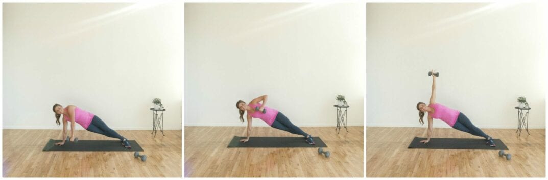 Side Plank + Single Arm Row to T