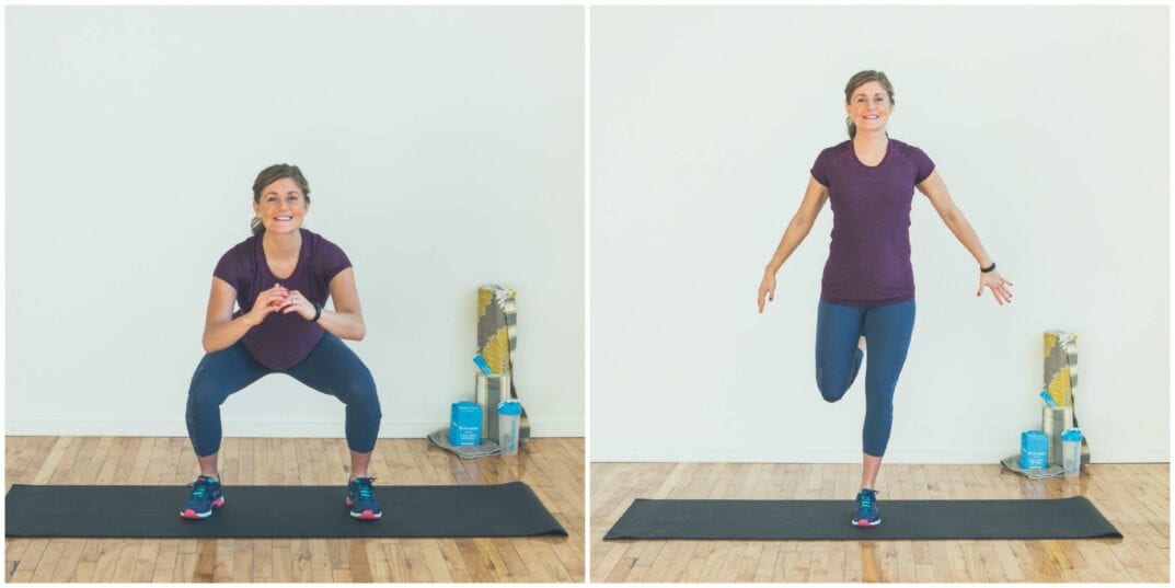 hop scotch squats