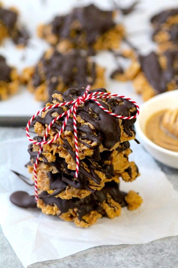 Peanut Butter Chocolate Crunch Cookies | No-Bake Cookies | Special K Cookies | Scotcharoo Cookies | Health Christmas Cookies