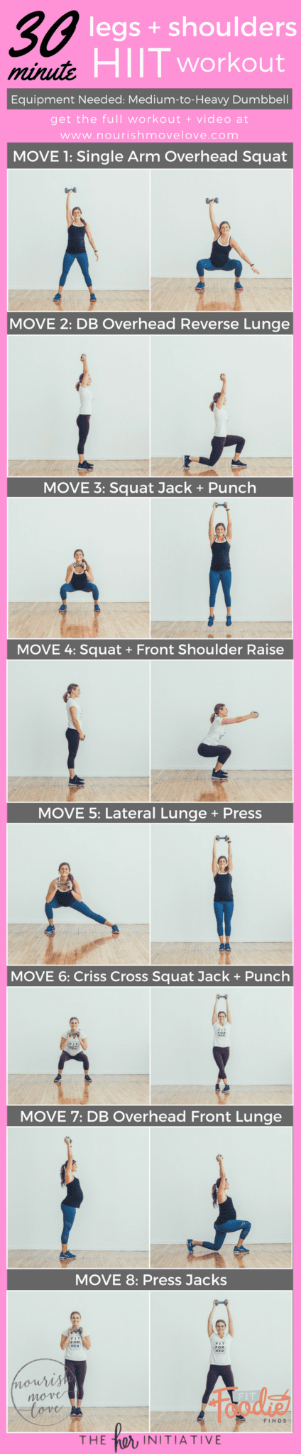 30 Minute Legs + Shoulders HIIT Workout | www.nourishmovelove.com