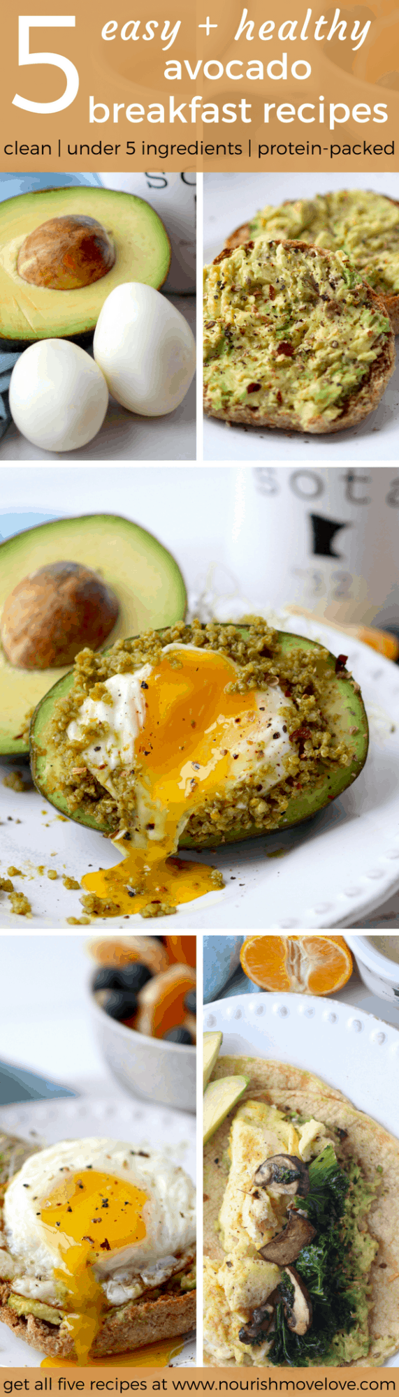 5 Easy + Healthy Avocado Breakfast Recipes | www.nourishmovelove.com