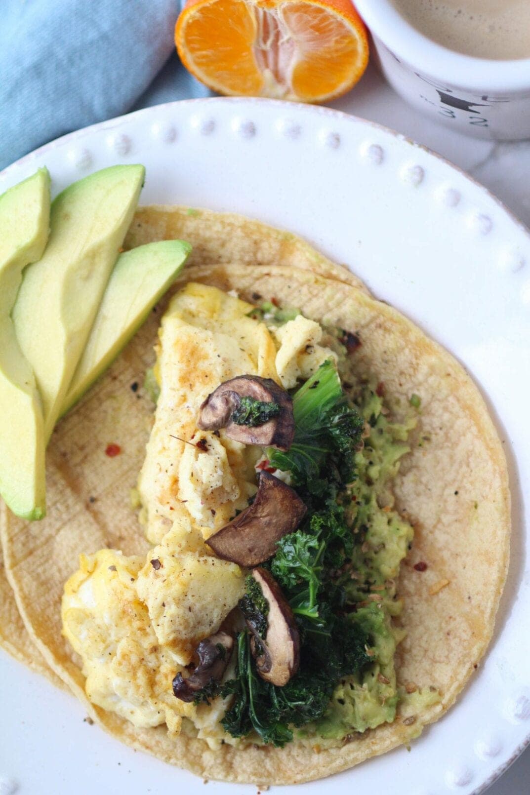 Avocado Tortilla + Egg Scramble