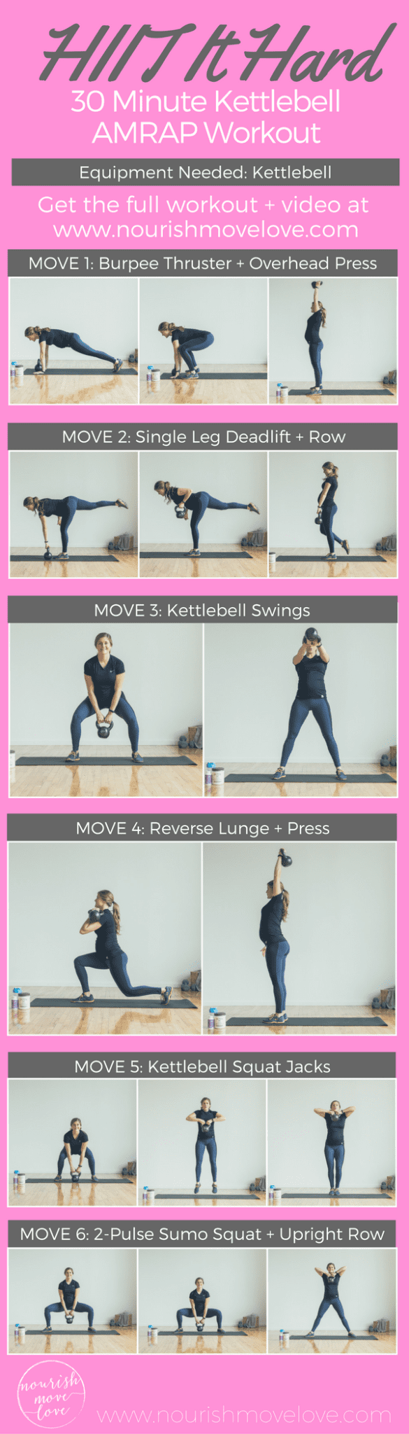 HIIT It Hard: 30-Minute Kettlebell AMRAP Workout | www.nourishmovelove.com