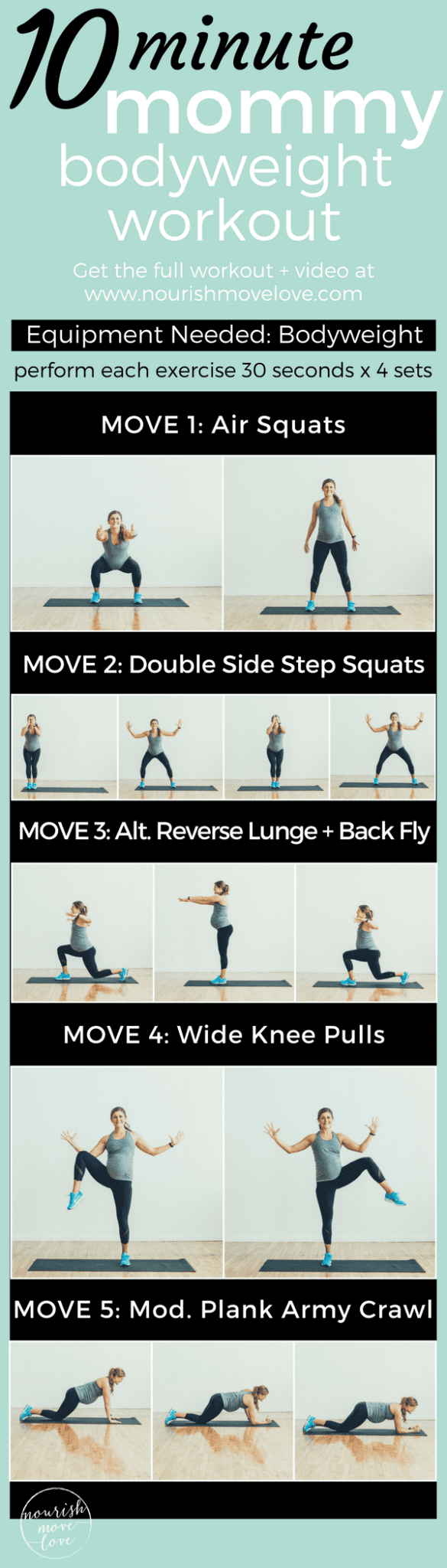 10 Minute Mommy Bodyweight Workout | www.nourishmovelove.com