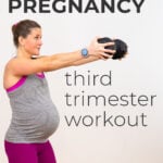 Pin for Pinterest of women performing a low impact strength and cardio workout