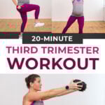 Pin for Pinterest of women performing a low impact strength and cardio workout