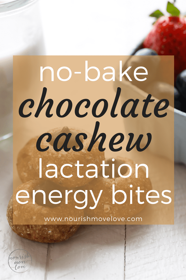 no-bake chocolate cashew lactation energy bites | www.nourishmovelove.com