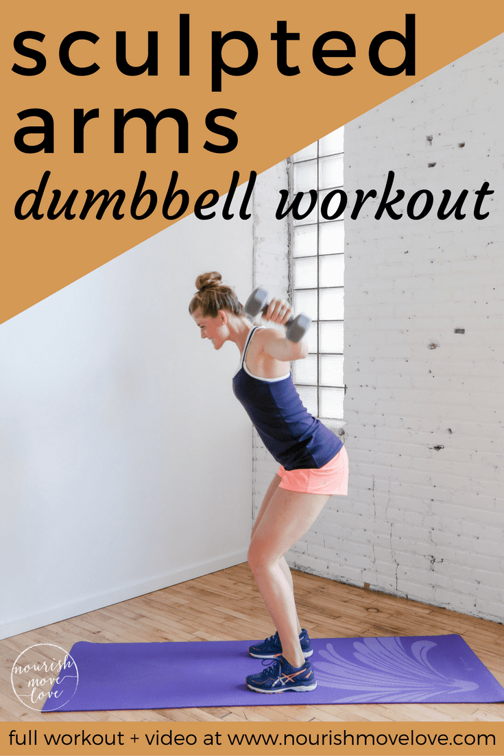 sculpted arms dumbbell workout | www.nourishmovelove.com
