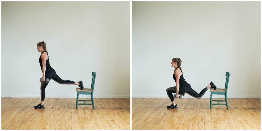 Chair Bulgarian Lunges