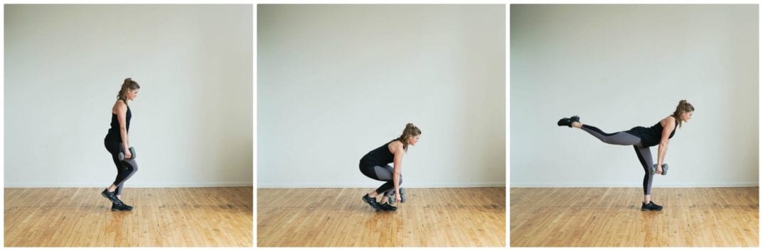 Single Leg Deadlift + Kickback