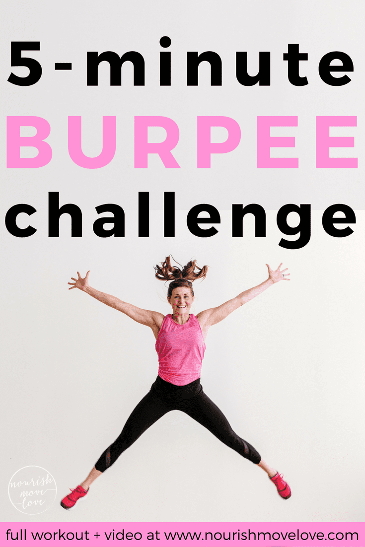 5 Minute Burpee Challenge | www.nourishmovelove.com