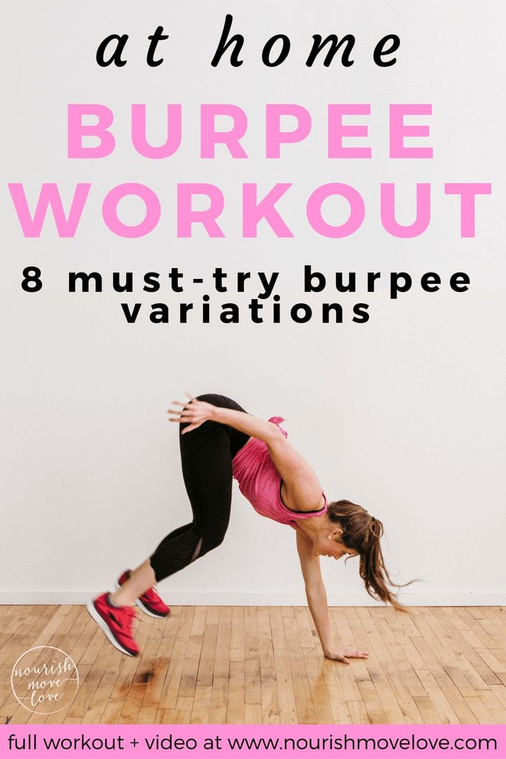 At Home Burpee Workout| burpee variations | www.nourishmovelove.com