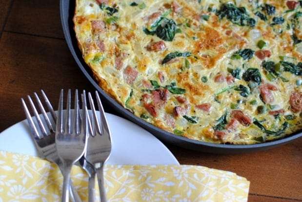 Chicken Sausage + Spinach Frittata 