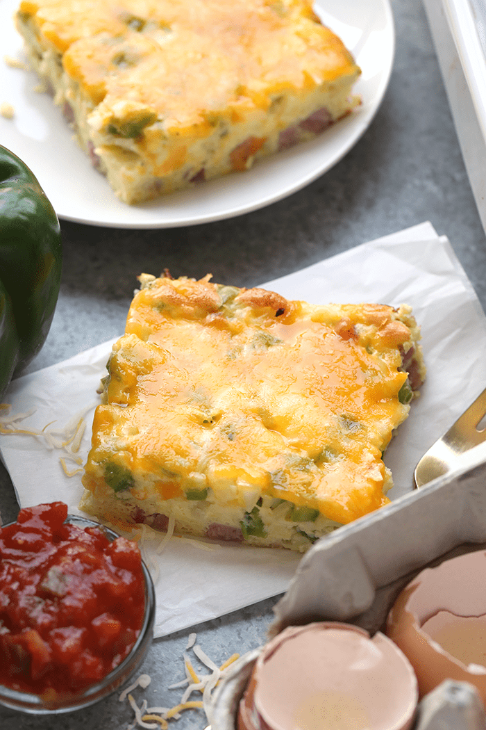 Healthy Denver Omelet Egg Bake 