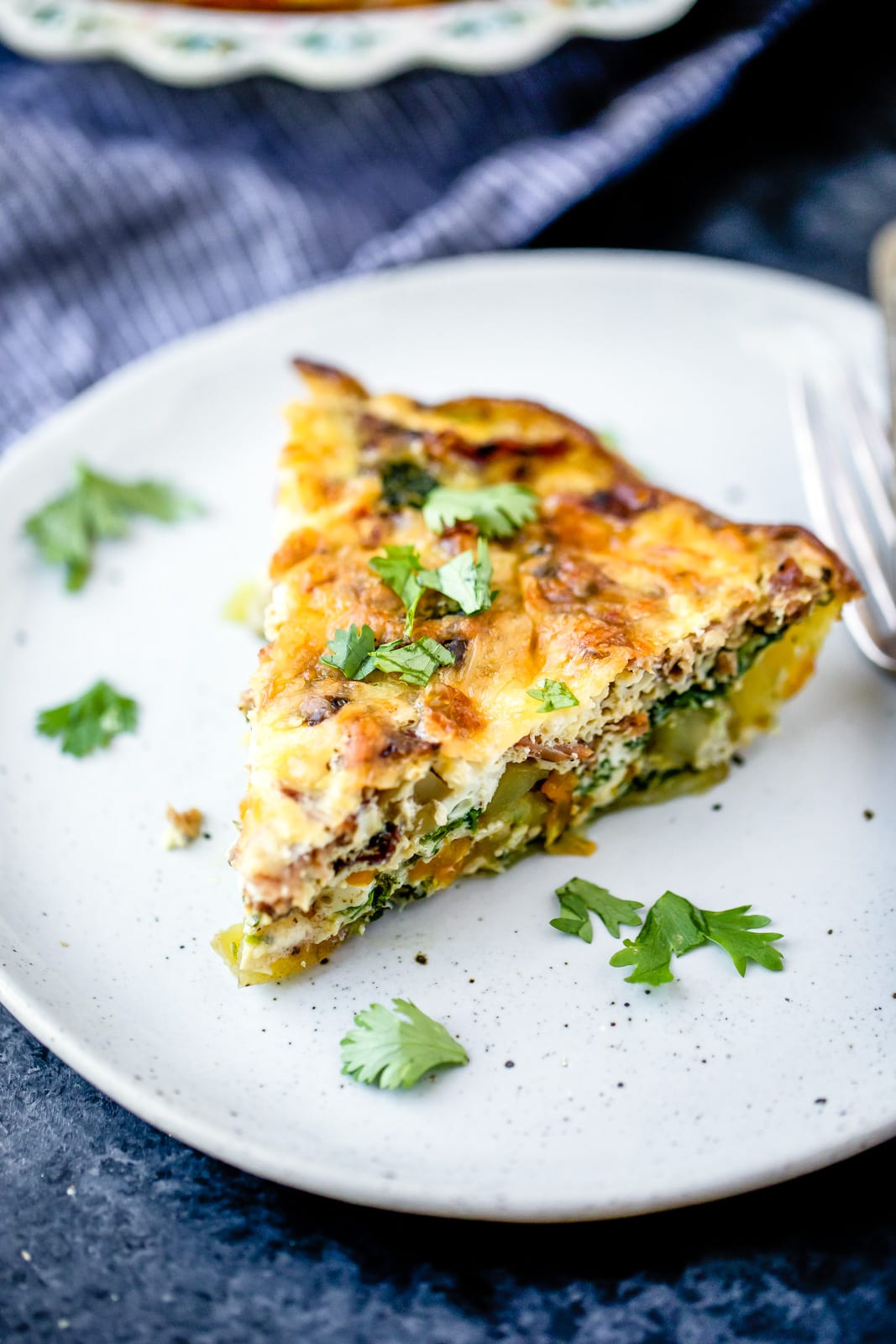 Jalapeño, Pepper Jack + Turkey Bacon Quiche with Potato Crust