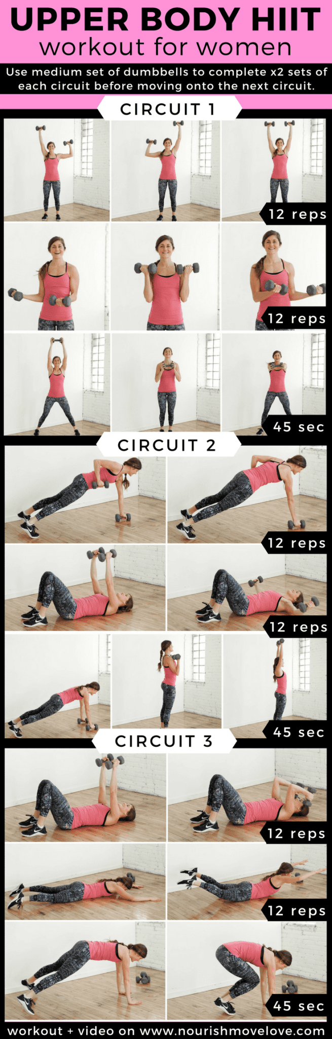 Upper Body HIIT Workout for Women | www.nourishmovelove.com