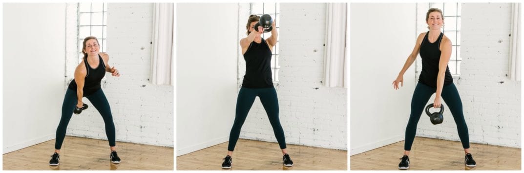 20-minute Kettlebell Cardio Workout | burn up to 400 calories with this efficient KB circuit | www.nourishmovelove.com